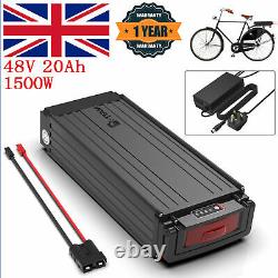 48V 20Ah 1000W Rear Rack E-bike Li-oin Battery Pack +3A Charger Brand Cells UK