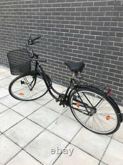 Black Single Speed Step Through Dutch Bike 20 Frame Basket & Rear Rack