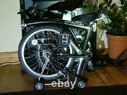 Brompton Folding Bicycle Black 3 Speed with Rack. Quick Fold