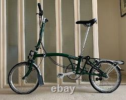 Brompton Folding Bike H6r (2019) Racing Green, Rear Rack, Mint Condition