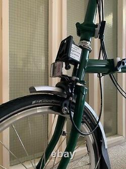 Brompton Folding Bike H6r (2019) Racing Green, Rear Rack, Mint Condition