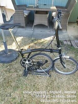 Brompton S3L folding bike. 3 speed in black. Excellent condition