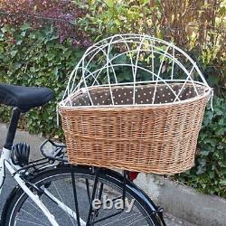 Dog Bike Wicker Basket Rear Mounted Luggage Rack Bicycle Carrier Up To 15kg New