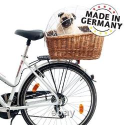 Dog Bike Wicker Basket Rear Mounted Luggage Rack Bicycle Carrier Up To 15kg UK