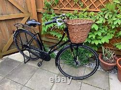 Dutch Black Bike Strumley Archer 3-Speed inc Basket, Wheel Stand, Sprung Carrier