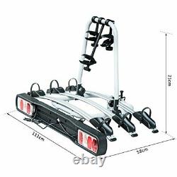 HOMCOM Bicycle Carrier Rear Mounted 3 Bike Carrier Car Rack Rear Tow Bar Strong