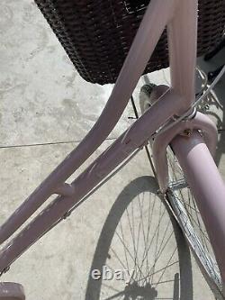 Ladies Pink Vintage City Bike With Basket And Rack