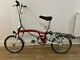 M3r Folding Brompton In Red And White. Front/rear Dyno Light, Mudguard And Rack