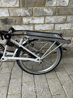 MUST SEE Brompton M6R Tempest Blue & White with rear rack MINT & RARE