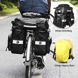 PELLOR 75L MTB Bike Waterproof 3 in 1 Rear Bicycle Bag Pannier Bags Bike Rack