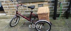 Pashley Tri-1 Folding Tricycle Burgundy 15 Inch Excellent Condition