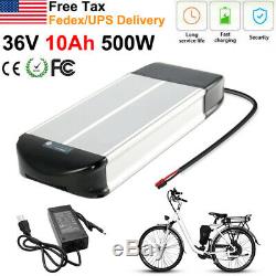 Rear Rack Li-ion Lithium Battery Pack 36V 10Ah With Charger for 500W Electric Bike
