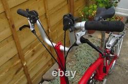 Red Brompton Folding Bike 6 Speed With Pannier Rack And Mudguards