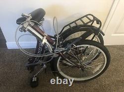 Schwinn Zoom Adult Easy Fold Folding Bike 20 Wheels, Rear Carry Rack Burgundy