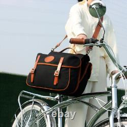 TOURBON Bicycle Double Panniers Bike Rear Rack Shoulder Bag Waterproof Canvas