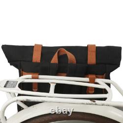 TOURBON Bike Bag Laptop Backpack Vintage Bicycle Rear Rack Pannier Cycling Pack