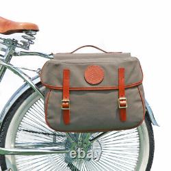 TOURBON Bike Double Pannier Bicycle Rear Rack Twin Bag Waterproof Canvas Gift UK