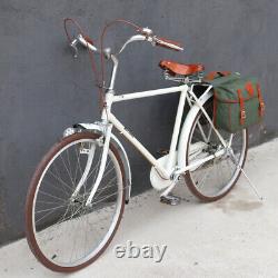 TOURBON Bike Double Panniers Rear Trunk Bag Waterproof Canvas in Green for Gift