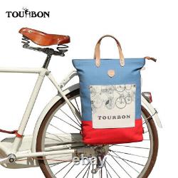 TOURBON Bike Single Pannier Rear Rack Tote Shopping Bag Commuter Backpack Women