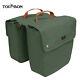 Tourbon Canvas Bicycle Twins Panniers Bike Rear Rack Cycling Storage Pack Green