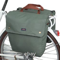 TOURBON Canvas Bike Double Panniers Trunk Sling Bag Rear Rack Case Waterproof