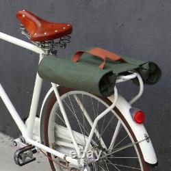 TOURBON Canvas Bike Rear Rack Double Panniers Bicycle Luggage Storage Bags