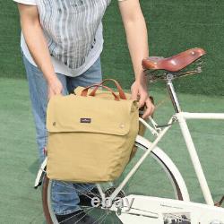 TOURBON Canvas Bike Rear Rack Pannier Cycling Roll up Pack Luggage Storage Bag