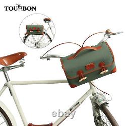 TOURBON Canvas Single Bike Rear Rack Pannier Bicycle Handlebar Bag Cycling Pack