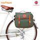 Tourbon Cycling Canvas Bike Rear Rack Bag Waterproof Bicycle Twin Panniers Uk