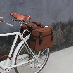 TOURBON Nylon Twins Bike Rear Rack Panniers Cycling Travel Luggage Pack Brown
