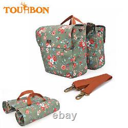 TOURBON Waterproof Bike Double Panniers Rack Pack Canvas Roll up Bag Cycling