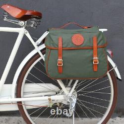 TOURBON Waterproof Canvas Bicycle Bike Rear Seat Carrier Bag Double Pannier