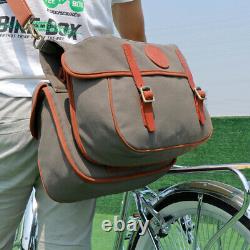 TOURBON Waterproof Canvas Bicycle Panniers Rear Seat Twins Bag Shoulder Pack UK