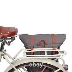 TOURBON Waterproof Canvas Bicycle Rear Rack Bag Commuter Bike Backpack Cycling