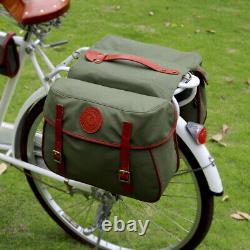 TOURBON Waterproof Canvas Bike Double Pannier Rear Seat Tool Storage Slip Bag UK