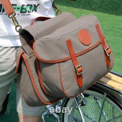 TOURBON Waterproof Canvas Bike Double Panniers Bag Bicycle Rear Seat Carrier Bag