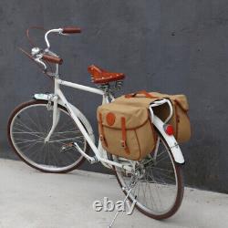 TOURBON Waterproof Canvas Bike Twins Panniers Bag Bicycle Rear Rack Seat Pack
