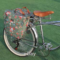 TOURBON Waterproof Canvas Roll up Bike Double Pannier Rack Pack withStrap for Gift