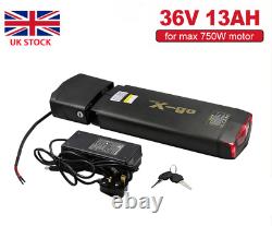 UK 36V 13AH 250W-750W LED Rear Rack Lithium Battery For E-bike Electric Bicycle