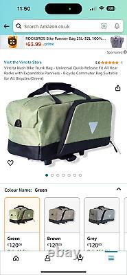 Vincita Nash Bike Trunk Bag Universal Quick-Release Fit All Rear Racks (green)