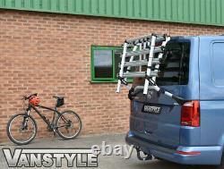 Vw T6 Transporter 15-19 Genuine 4 Bike Tailgate Bicycle Rack & 1200n Gas Struts