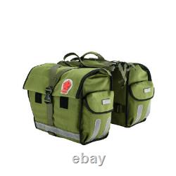 Waterproof Canvas Bicycle Rear Rack Pannier Double Side Bag with Reflective Strip