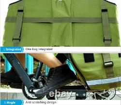 Waterproof Canvas Bicycle Rear Rack Pannier Double Side Bag with Reflective Strip