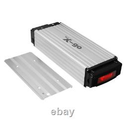 X-go 48V 20Ah 1500W LED Silver Tank E-bike Rear Rack Lithium Battery+Charger UK